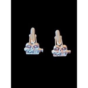 Sterling CAMERA Cufflinks / Vintage 1960 hollywood director gift / motion Pict..